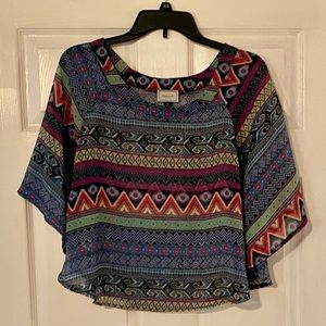 About A Girl Aztec Design Blouse Size M